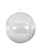 Műanyag gömb, 2 fél, 8 cm átm.,átlátszó, kivágás átm.4,5 cm