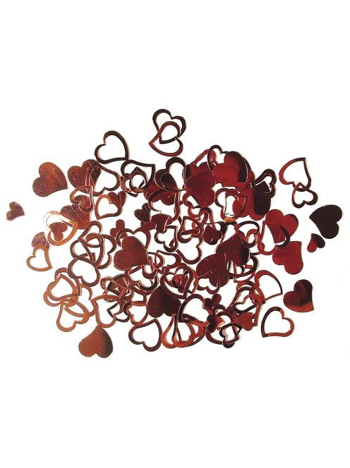 Flitter szívek, 7 és 12 mm, piros, csom. 12g