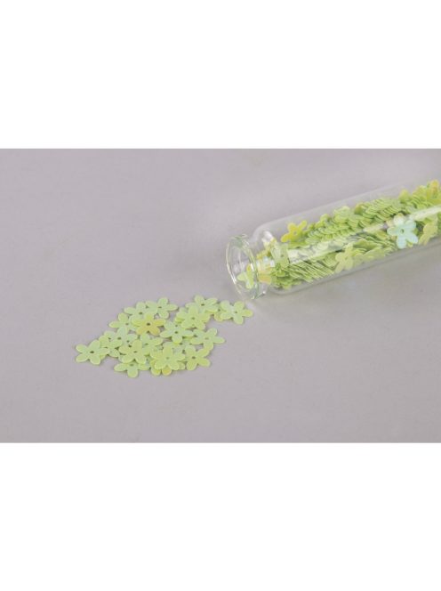 Figurás flitter üvegcsékben, pillangó/virág 0,6-0,9cm, 5 üveg/doboz