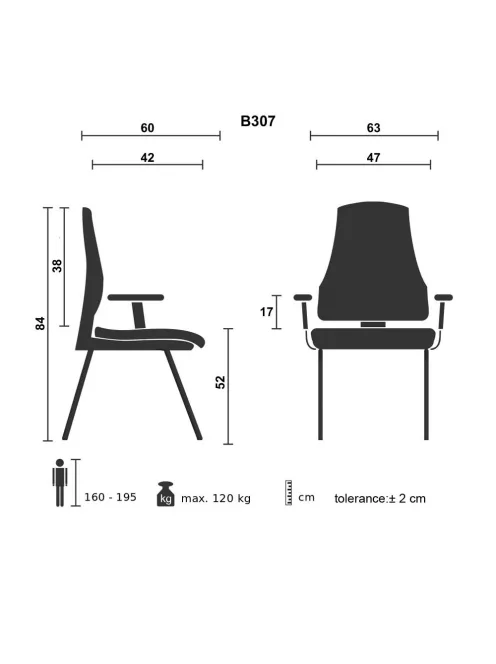 Tárgyalószék Bluering® Bond szürke