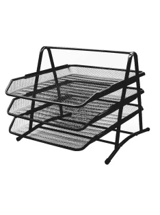 Fémhálós irattálca 3 szintes Bluering® fekete