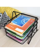 Fémhálós irattálca 3 szintes Bluering® fekete