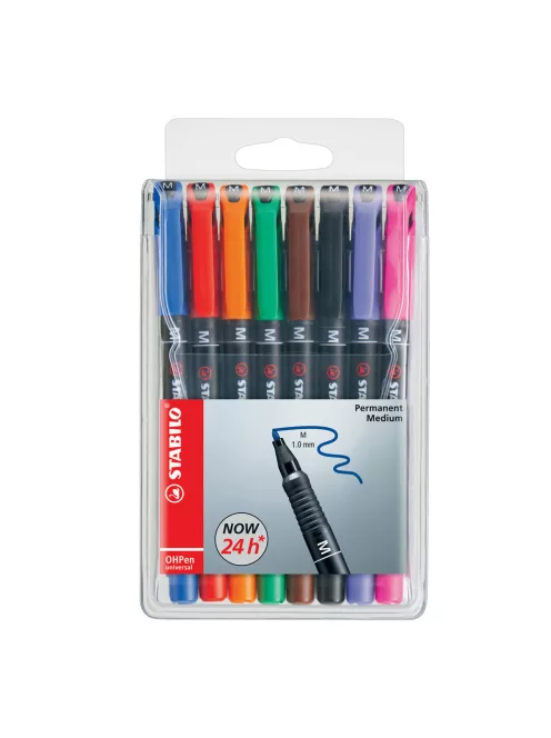 Alkoholos marker készlet 1mm, STABILO OHPen M, 8 klf. szín