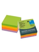 Jegyzettömb öntapadó, 75x75mm, 6x100lap, Info Notes, spring, zöld, arany, narancs, lila