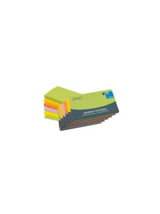   Jegyzettömb öntapadó, 75x125mm, 6x100lap, Info Notes, spring, zöld, sárga, narancs, lila