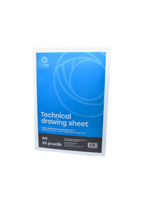 Műszaki rajzlap A4, 180g. 25ív/csomag, Bluering®