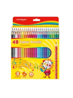   Színes ceruza készlet 18 cm háromszögletű Keyroad 48 klf. szín
