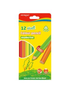   Színes ceruza készlet 4 mm famentes háromszögletű Keyroad Jumbo 12 klf. szín