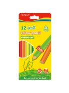 Színes ceruza készlet 4 mm famentes háromszögletű Keyroad Jumbo 12 klf. szín