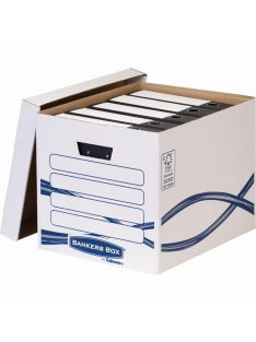   Archiváló konténer, karton, Fellowes® Bankers Box Basic Tall, 10 db/csomag, kék-fehér