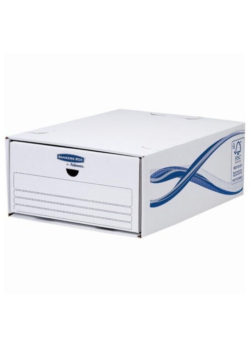 Fiókos irattároló, fiók, karton, 135 x 279 x 362 mm, Fellowes® Bankers Box Basic, 5 db/csomag, kék-fehér