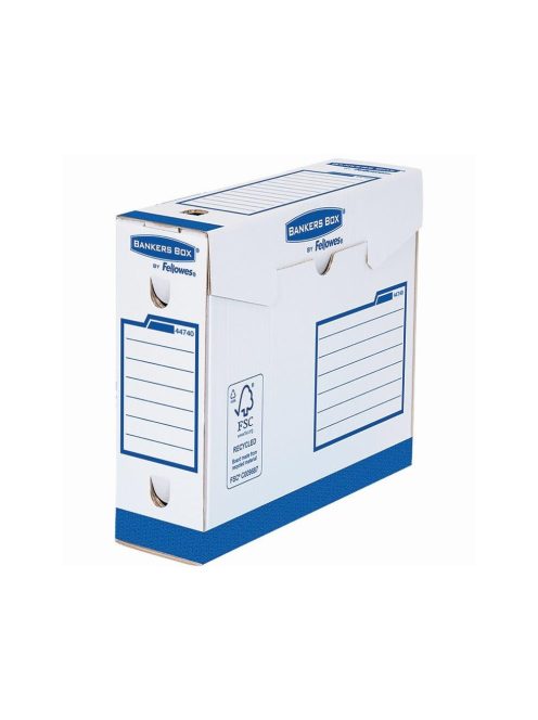 Archiváló doboz Extra erős, A4+, 80mm, Fellowes® Bankers Box Basic, 20 db/csomag, kék/fehér