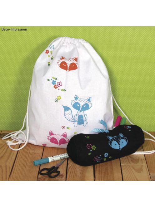 Öntapadó sablon bármilyen felületre, szitanyomat, Róka, A5, 1 sablon + 1 simítólap