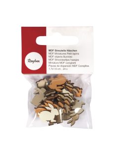 MDF famatrica nyuszik, 1,7x1,6cm, 3-féle, 24 db