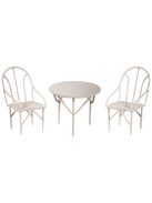 Kerti bútorok, fehér, 2 szék + 1 asztal