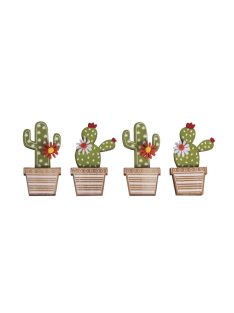 Famatrica kaktusz, 3,1x6,5cm, ragasztópöttyel, 4 db