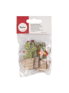 Famatrica kaktusz, 3,1x6,5cm, ragasztópöttyel, 4 db