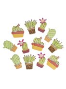 Famatrica kaktusz ragasztópöttyel, 2,5-3 x 3,5cm, 12 db
