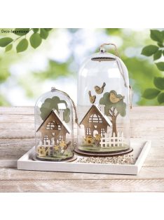 Fa építőkészlet kerti házikó, 29 darabos