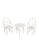 Ülőgarnitúra, fehér, 1 asztal + 2 szék