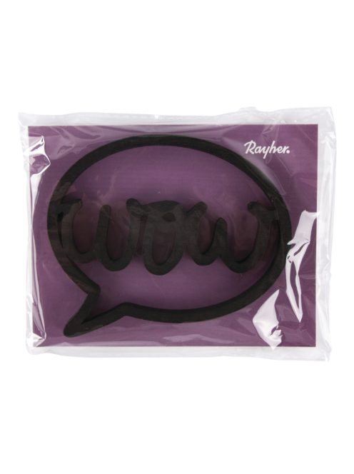 Felirat fából szóbuborékban WOW, fekete, 11x9,5x1cm