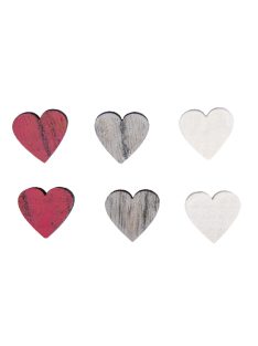   Famatrica szív, 1,8cm átm.,fehér/szürke/pink, 0,8mm, 12 db