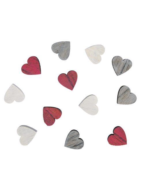 Famatrica szív, 1,8cm átm.,fehér/szürke/pink, 0,8mm, 12 db