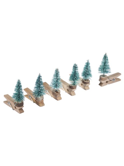 Fenyőfa csipeszen, 3,5 x 4 cm, 6 db