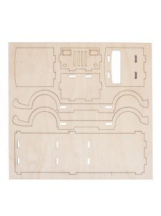   Fa építőkészlet 3D teherautó, kicsi, 21x8x8cm, 14-darabos