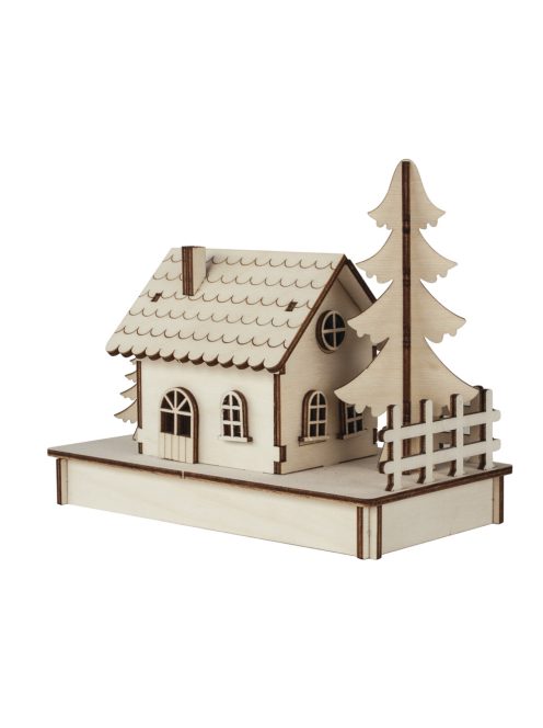 Fa építőkészlet házikó x1, 17,5x9,4x14cm, 30-darabos