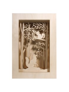   Fa építőkészlet 3D-s keret, erdő, 20x30x6,6cm, 15-darabos