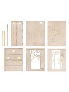   Fa építőkészlet 3D-s keret, erdő, 20x30x6,6cm, 15-darabos