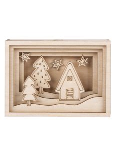   Fa építőkészlet 3D-keret mini,  11,5x8,5x3,2cm, 11-darabos, 1 készlet