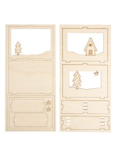   Fa építőkészlet 3D-keret mini,  11,5x8,5x3,2cm, 11-darabos, 1 készlet