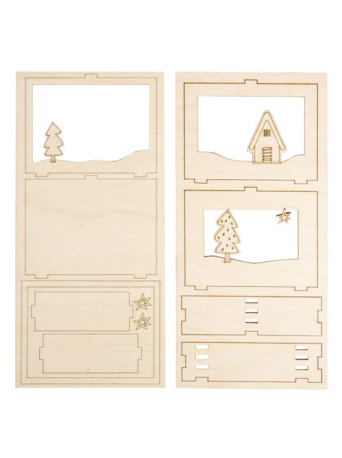 Fa építőkészlet 3D-keret mini,  11,5x8,5x3,2cm, 11-darabos, 1 készlet