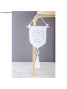 Textilzászló, natúr fehér, 14x15cm, 3 db