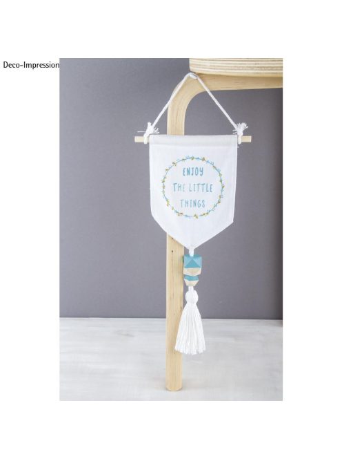 Textilzászló, natúr fehér, 14x15cm, 3 db