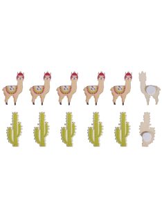   Famatrica láma+kaktusz ragasztópöttyel, 1,4-1,7 x 3cm, 12 db