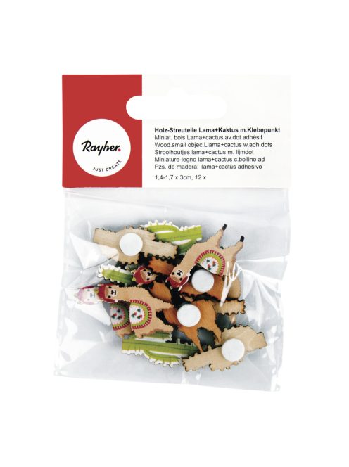 Famatrica láma+kaktusz ragasztópöttyel, 1,4-1,7 x 3cm, 12 db