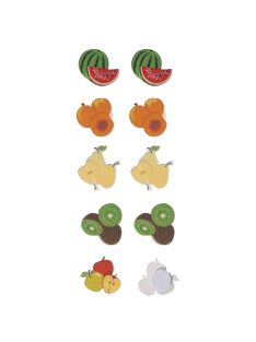 Famatrica gyümölcsök, 2cm átm., ragasztópöttyel, 10 db