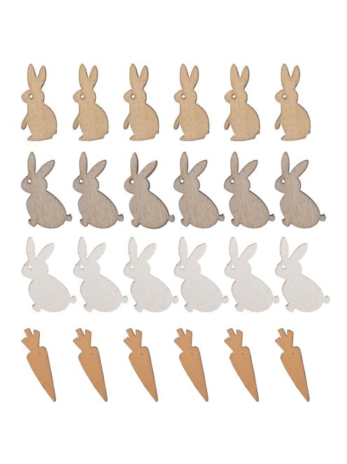 Famatrica nyúl és répa, 2,5cm, 4 szín, 24 db