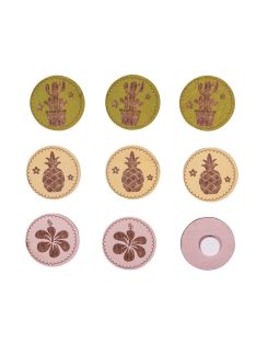 Famatrica trópus, 3cm átm., ragasztópöttyel, 9 db