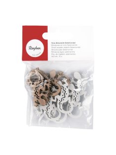 Famatrica szalámandra, 4x3cm, fehér/natúr, 10 db