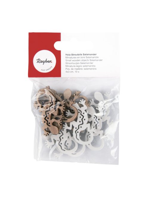 Famatrica szalámandra, 4x3cm, fehér/natúr, 10 db