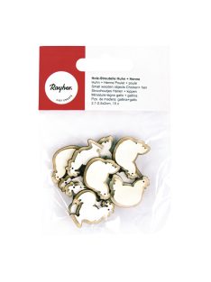 Famatrica tyúk ésé kakas, 2,1-2,5x2cm, 10 db