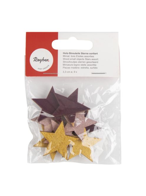 Famatrica csillagok, vegyes, 3,3cm átm., ragasztópöttyel, 9 db