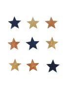 Famatrica csillagok, vegyes, 3,3cm átm., ragasztópöttyel, 9 db