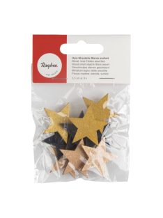   Famatrica csillagok, vegyes, 3,3cm átm., ragasztópöttyel, 9 db