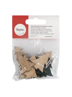 Famatrica fenyőfa, vegyes, 3x4cm, ragasztópöttyel, 9 db