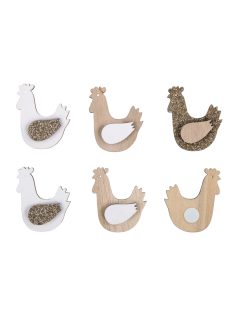 Famatrica tyúkok, 3x4cm, ragasztópöttyel, 12 db